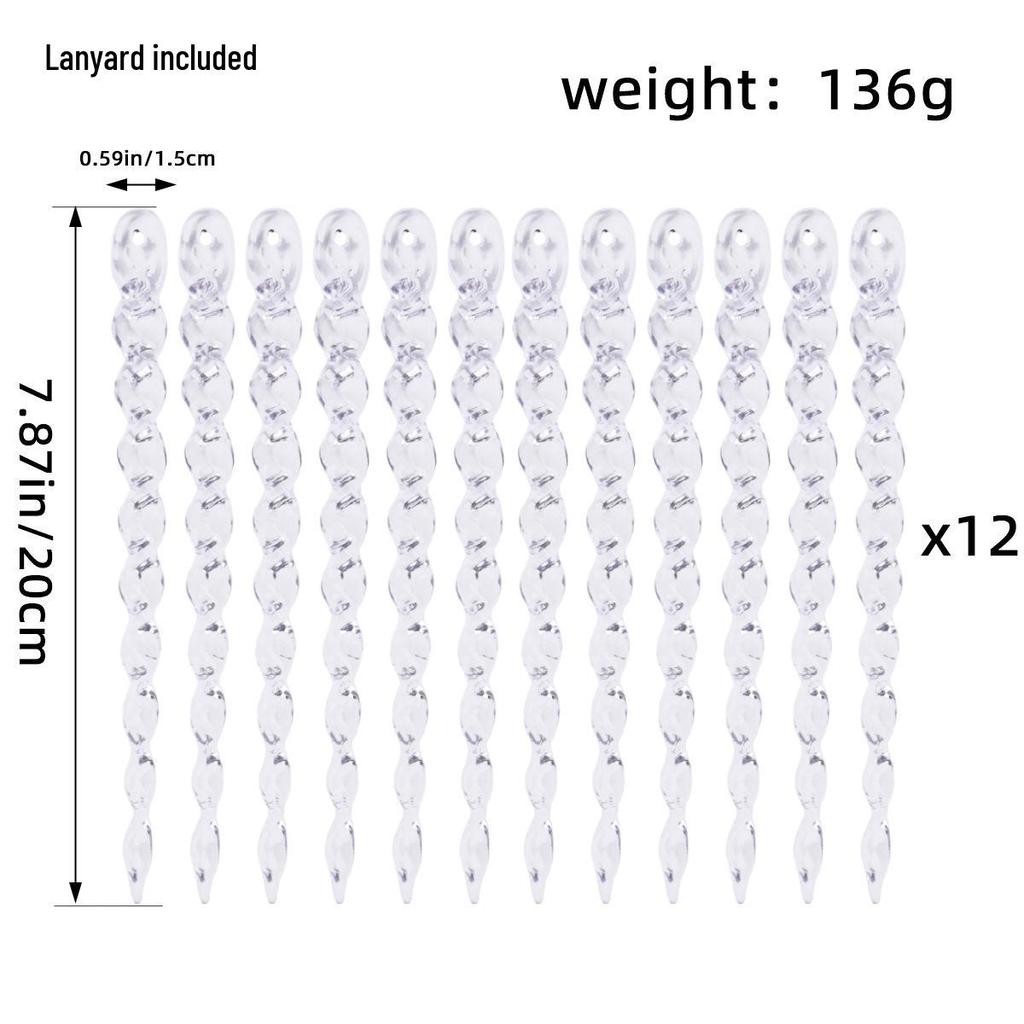 Průhledná přeshraniční vánoční ozdoba rampouch – Kreativní dekorace na stromek