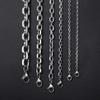 3mm/4mm Punk Gothic Cool Silver Color Choker Metal Collar Link Chain Stainless Steel Necklace