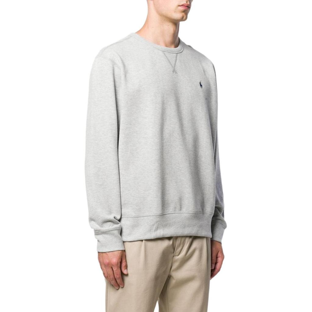 Polo Ralph Lauren FW24 Solid Logo Embroidered Pullover Long Sleeve Sweatshirt Men sweatshirt Gray 710883334005