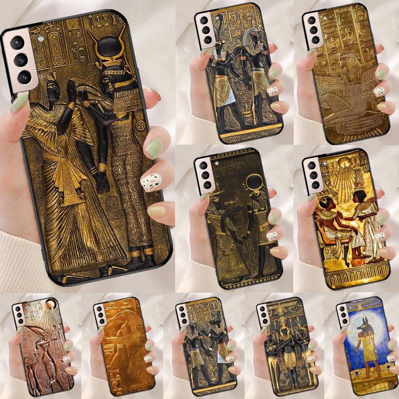 Egypt Pharaoh Mural Funda Case For Samsung Galaxy S25 Ultra S9 S10 S20 S21 FE S22 S23 Plus S24 Ultra Phone Cover