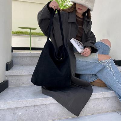 Winter Suede Shoulder Bag Matte Texture Lazy Wind Niche Bag Casual Large Capacity Solid Color Tote Bag