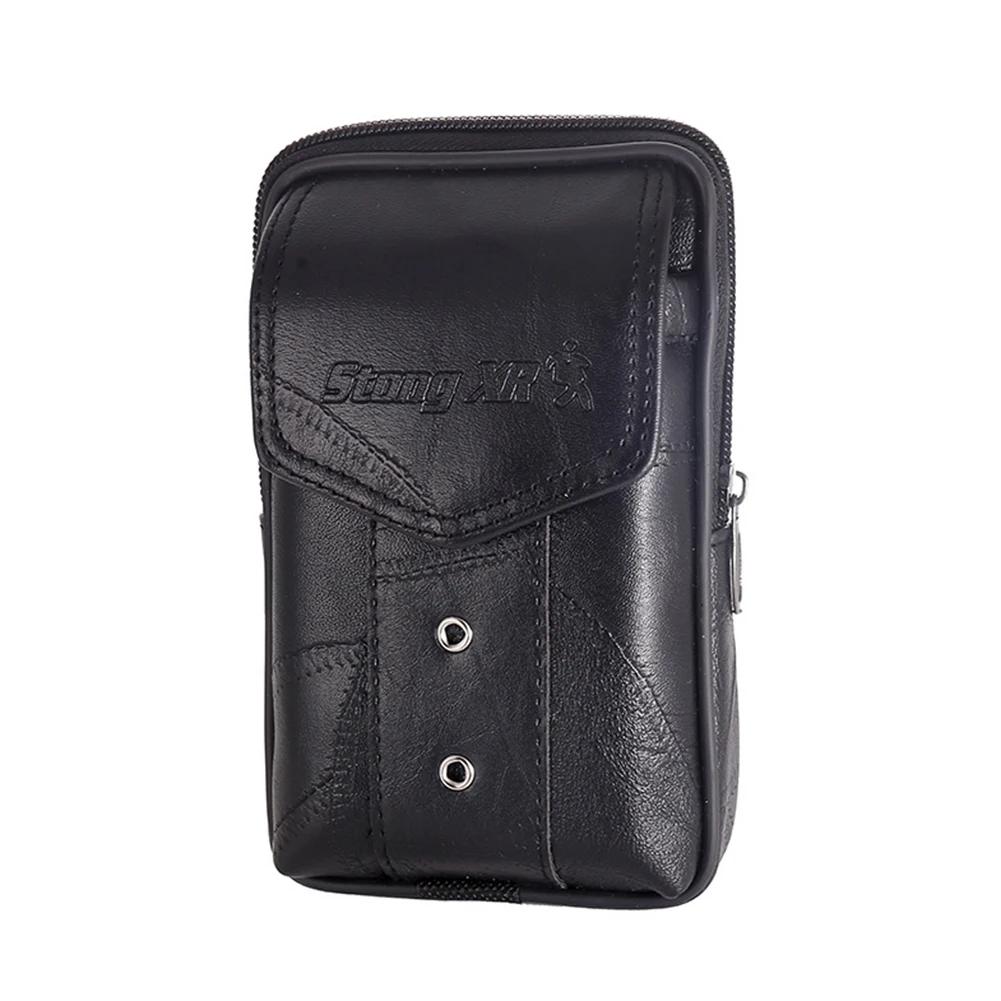 

Genuine Leather Waist Packs Men Classic Texture Creative Delicate Design Travel Casual Fanny Bum Bag Phone Belt Pocket