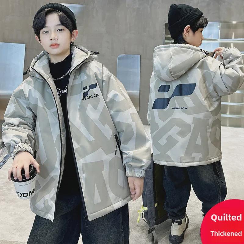 2023 Boys' Quilted Winter Jackets: Trendy, Thick, and Warm for Kids