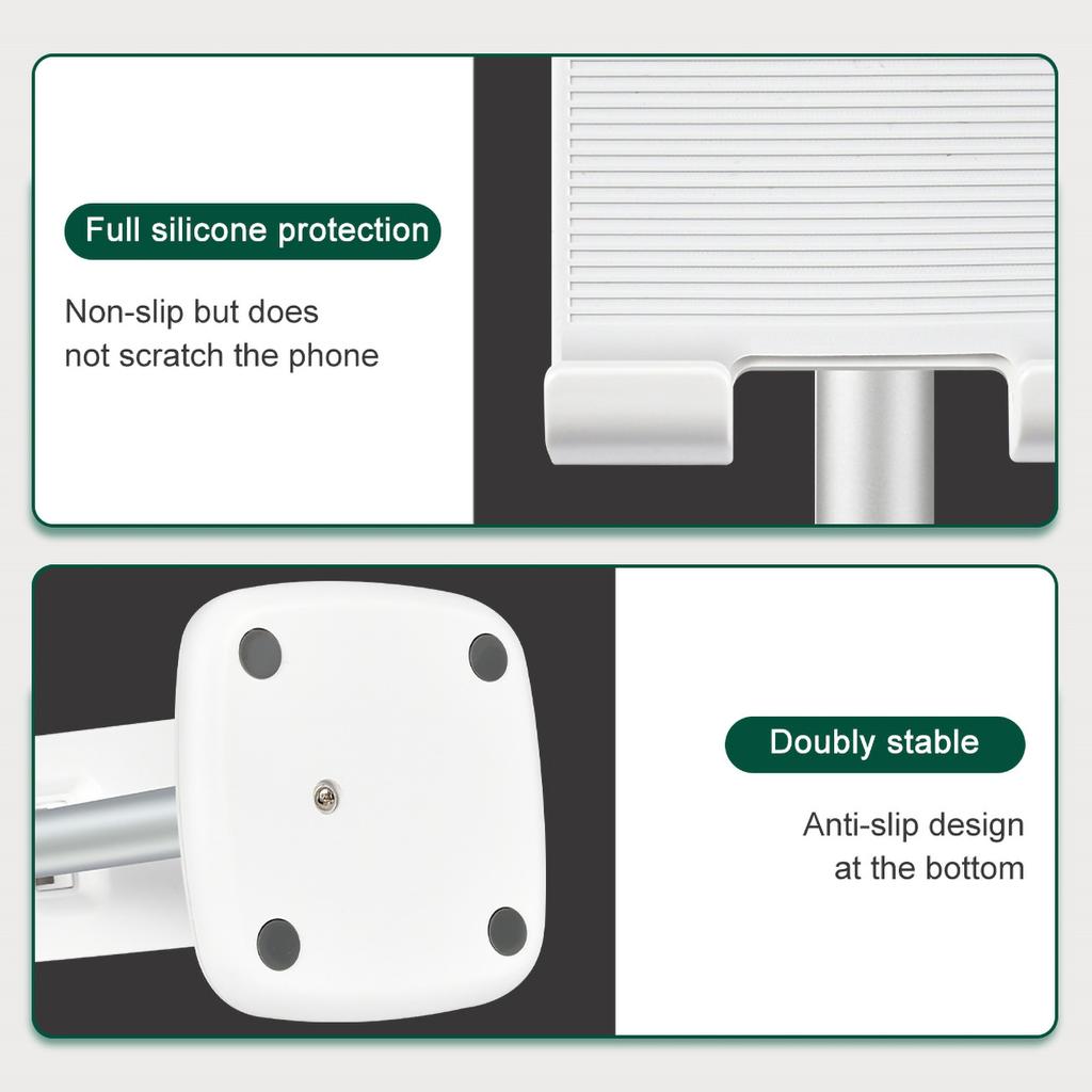 Choetech H035 Aluminum Stand for Phone or Tablet with Adjustment - White and Silver