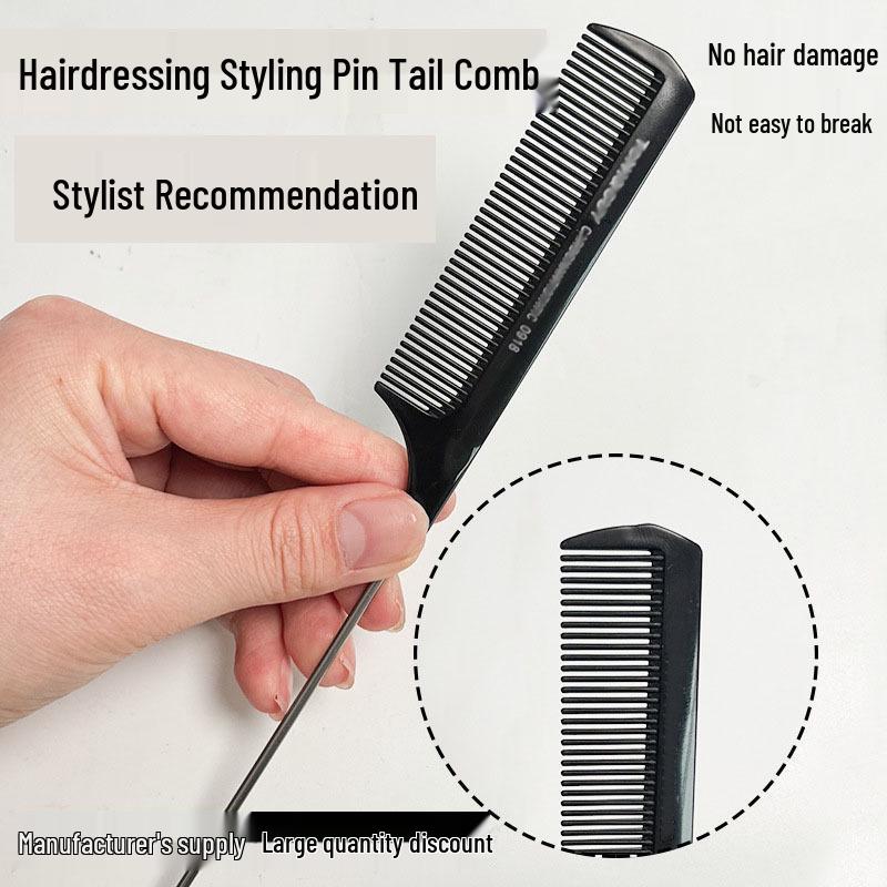 Plastic Pointed Tail Steel Needle Comb for Hair Care and Styling