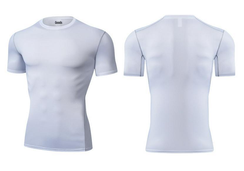 Men s Quick-Dry Moisture-Wicking Fitness T-Shirt - High Elastic, Sweat-Wicking, Short Sleeve for Running and Training Small белый