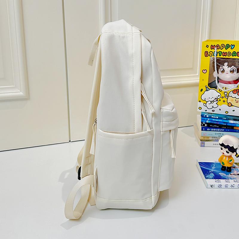 Middle School Student Schoolbag Women's Solid Color Letter Printed Backpack College Style Large Capacity Backpack