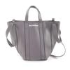 Great Tote Bag Everyday North South Small Gray Leather Women 672791 Used
