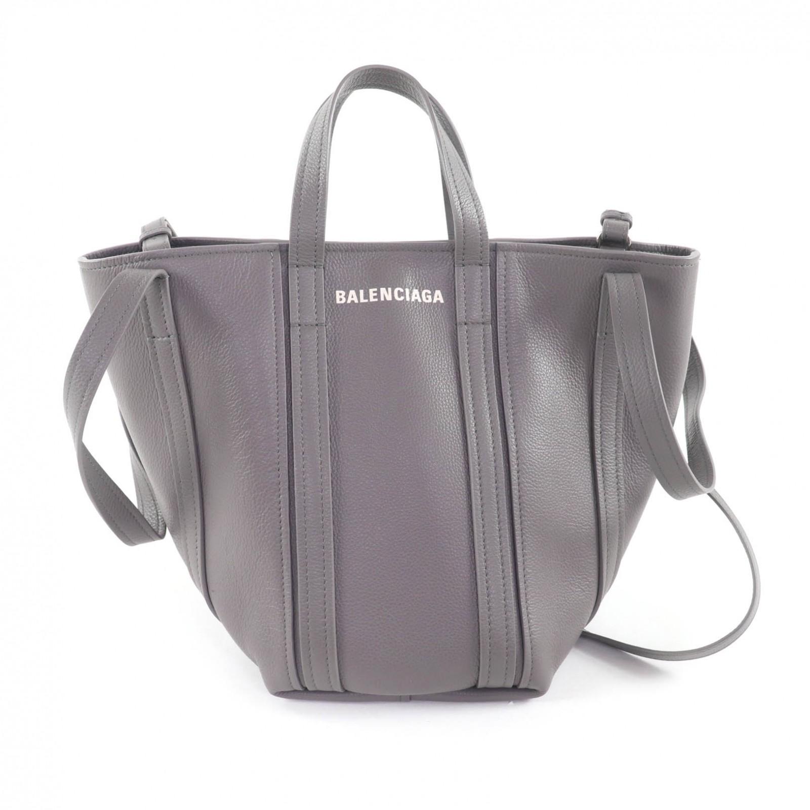 

Great BALENCIAGA Tote Bag Everyday North South Small gray leather Women 672791 Used