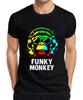 Funky Affe Kopfhörer Sonnenbrille Musik DJ Retro Bunt Streetwear Herren T-Shirt