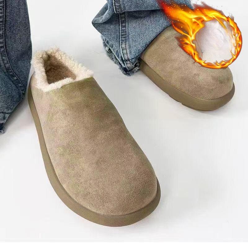 

Men s Thickened Fleece Insulated Cotton Shoes with Flat Heels and Soft Indoor Sole 44 коричневий