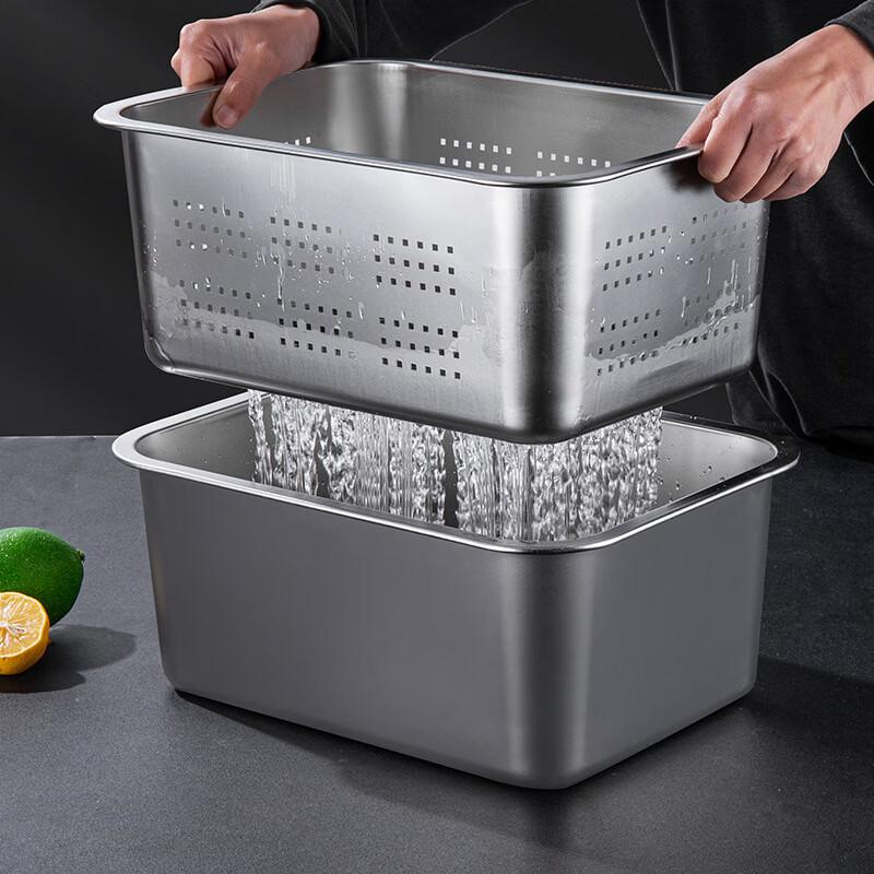 Heavy-Duty Food-Grade Stainless Steel Rectangular Perforated Drain Tray