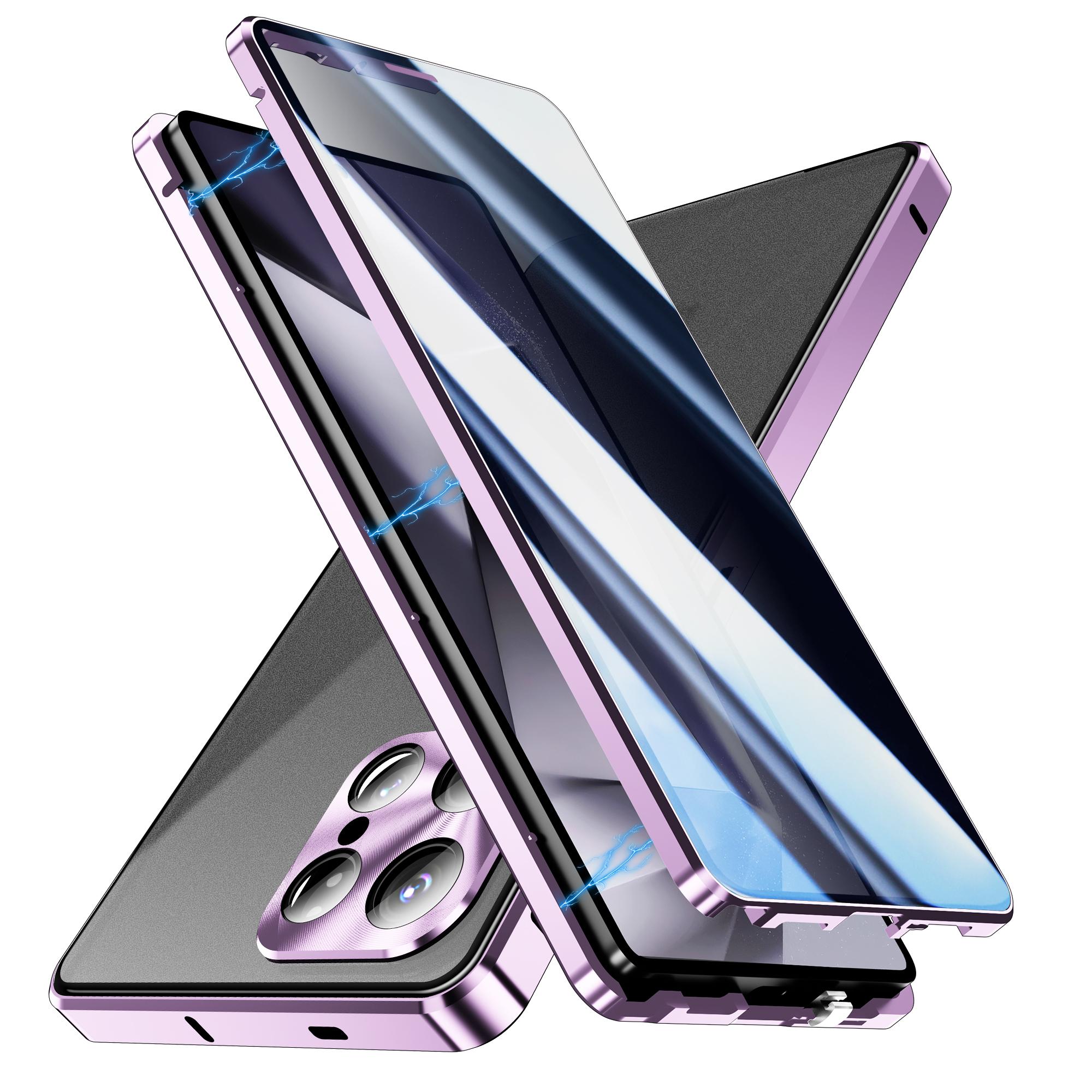 

Чехол для Samsung Galaxy S25 Ultra Антишпионский Двустороннее Закаленное Стекло Магнитная Крышка для Телефона Light Purple