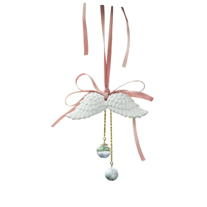 Delicate Angel Wing Design Vehicle Hanging Art User Friendly Gypsum Sculpture Small Car Interior Decoration Piece