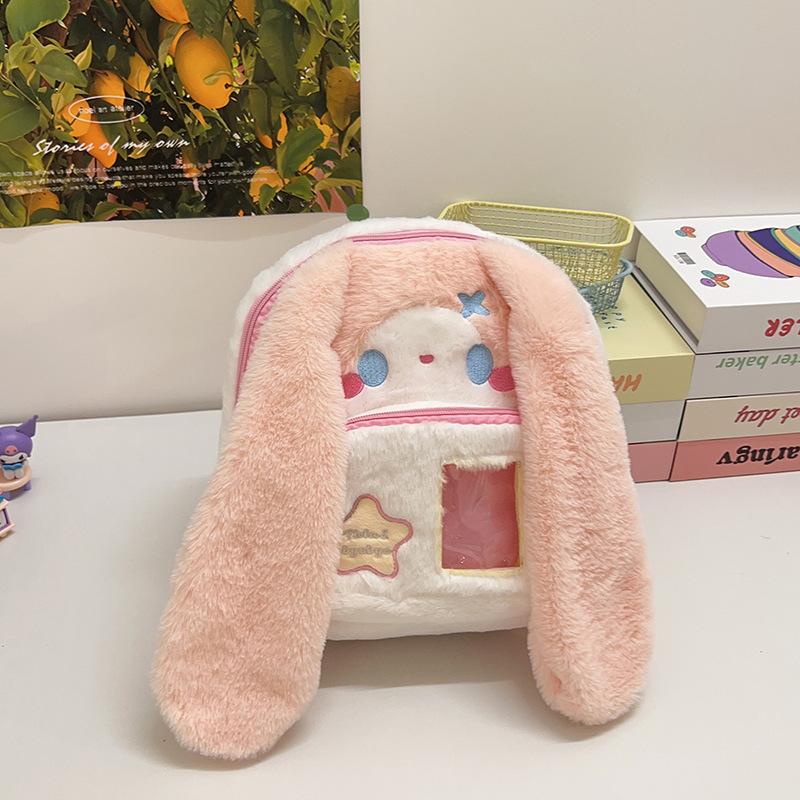 

Девушка милый милый длинноухий кролик плюшевая сумка новый мультяшный мягкий милый рюкзак