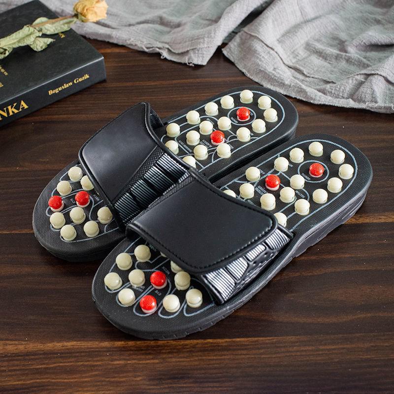 Men's Rotating Tai Chi Massage Slippers – 2024 Summer Anti-Slip Indoor Acupoint Foot Therapy.