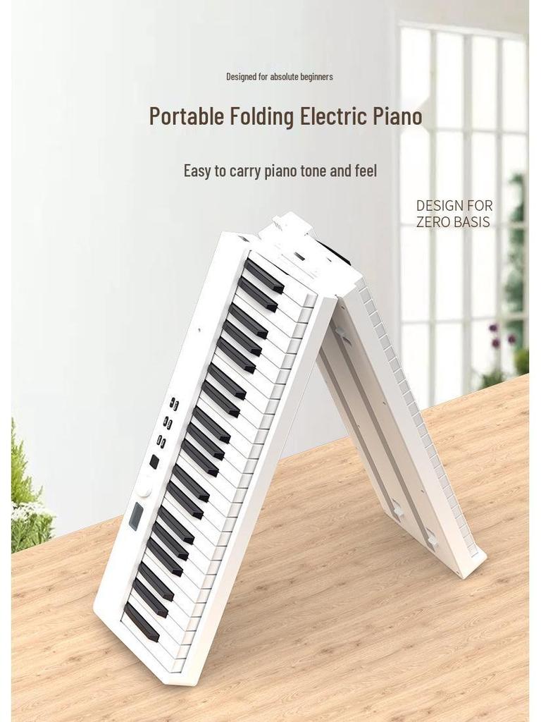Rechargeable 88-Key Foldable Portable Bluetooth MIDI Keyboard for Beginners and Adults
