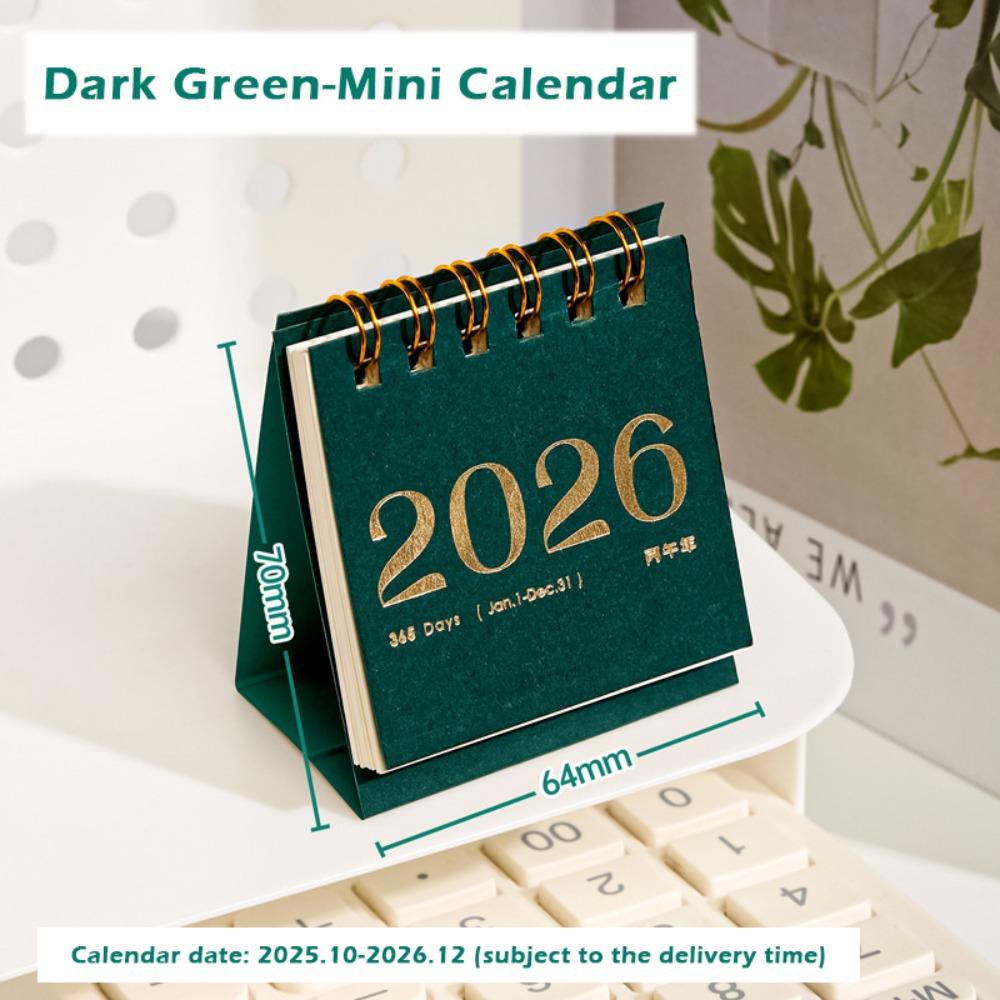 INS Mini 2026 Calendar Double Coil Portable Desk Calendar Calendar Ornaments New Year Gifts