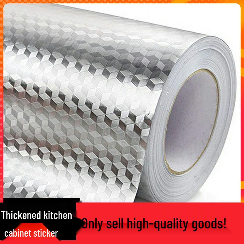 Waterproof, Oil & Fire Resistant Kitchen Cabinet Foil Stickers - Thick, High-Temperature, Self-Adhesive, Moisture & Mildew Proof.