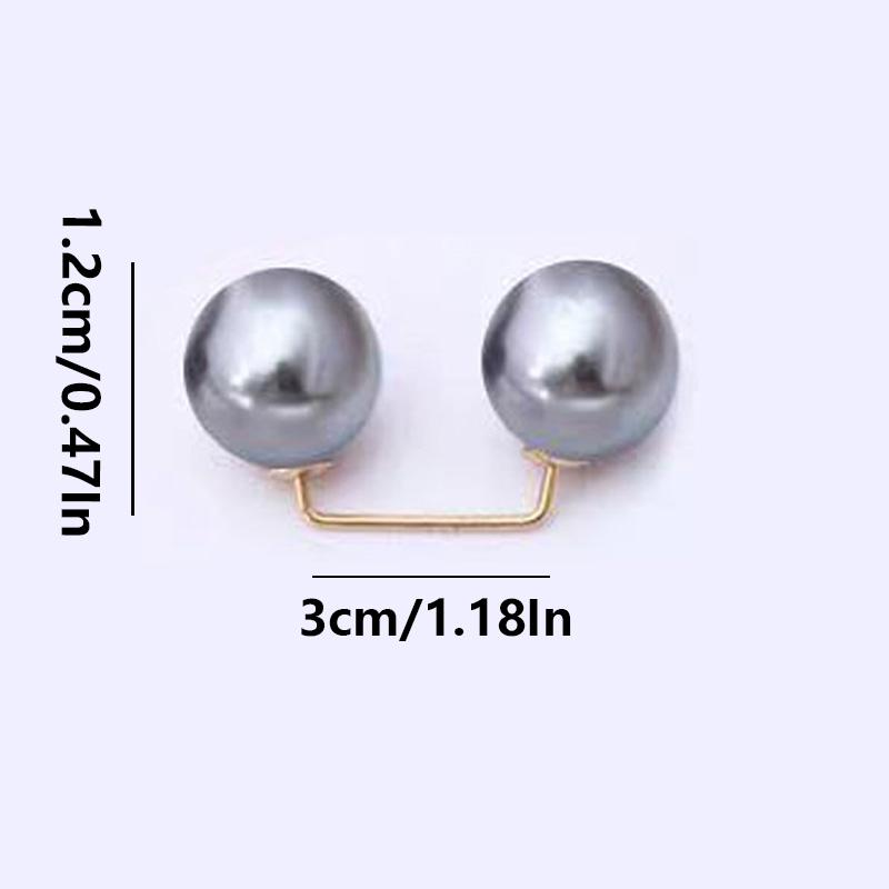 Dobbel Faux Pearl Lady Brosje Dress Jakke Cardigan Pin Spenne Enkel Elegant Faux Pearl Brosjer Utsøkt motesmykkedekorasjon