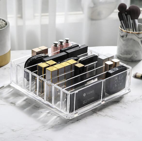 

AG Grid Lattice Clear Acrylic Eyeshadow Holder, Makeup Brush Organizer, Storage Box Containers