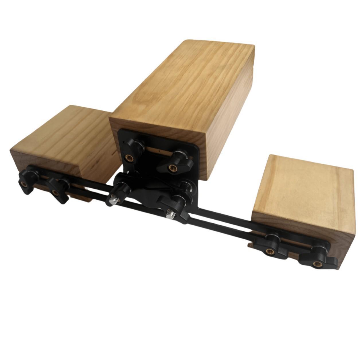 Professional Five-Tone Wooden Percussion Clapper Set with Hanging Bracket