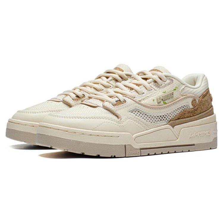 Li Ning 001 Btc Prm Non-Slip Wear-Resistant Low-Top Skate Shoes Women Skate Shoes Matte-White AGCT068-1