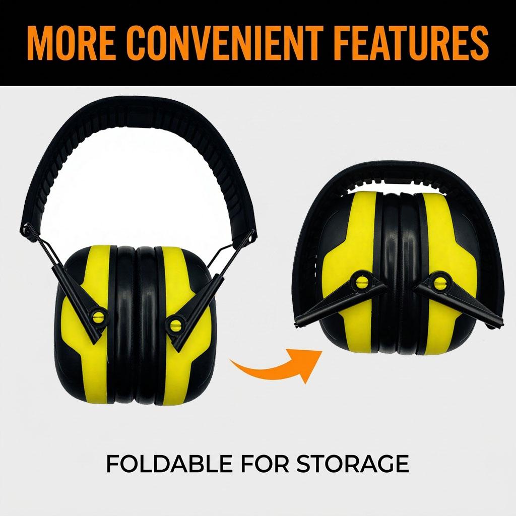 Foldable ABS Headband Type Intrinsically Safe Ear Muff High NRR Noise Reduction CE & ANSI Certified Reusable