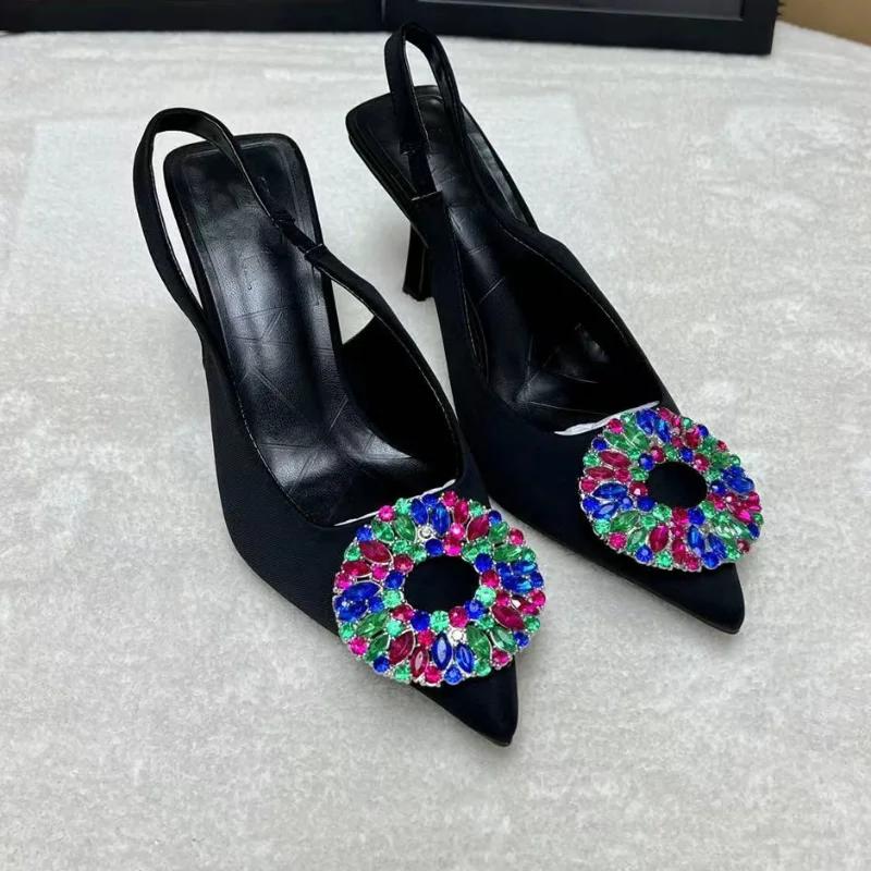fashion New Luxury Women Summer Sandals Big Size 42 Sexy Pumps High Heels Stiletto Pointed Wedding Party Brand Fashion Shoes for Lady