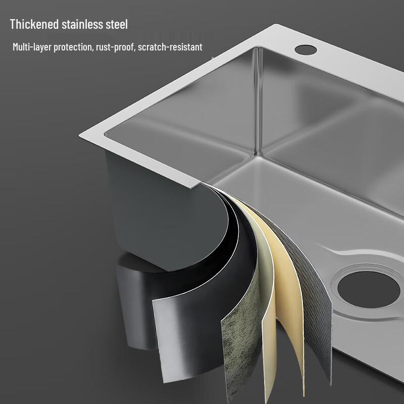 BSITN Stainless Steel Kitchen Single Sink with Faucet