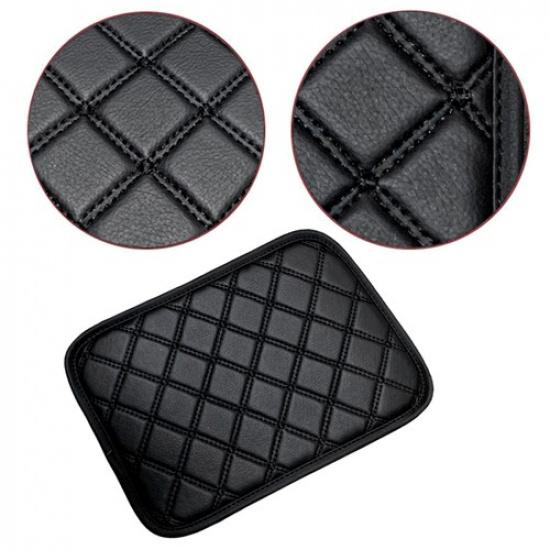 Car Accessories Black Leather Armrest Cover Pad Center Console Box Cushion Mat