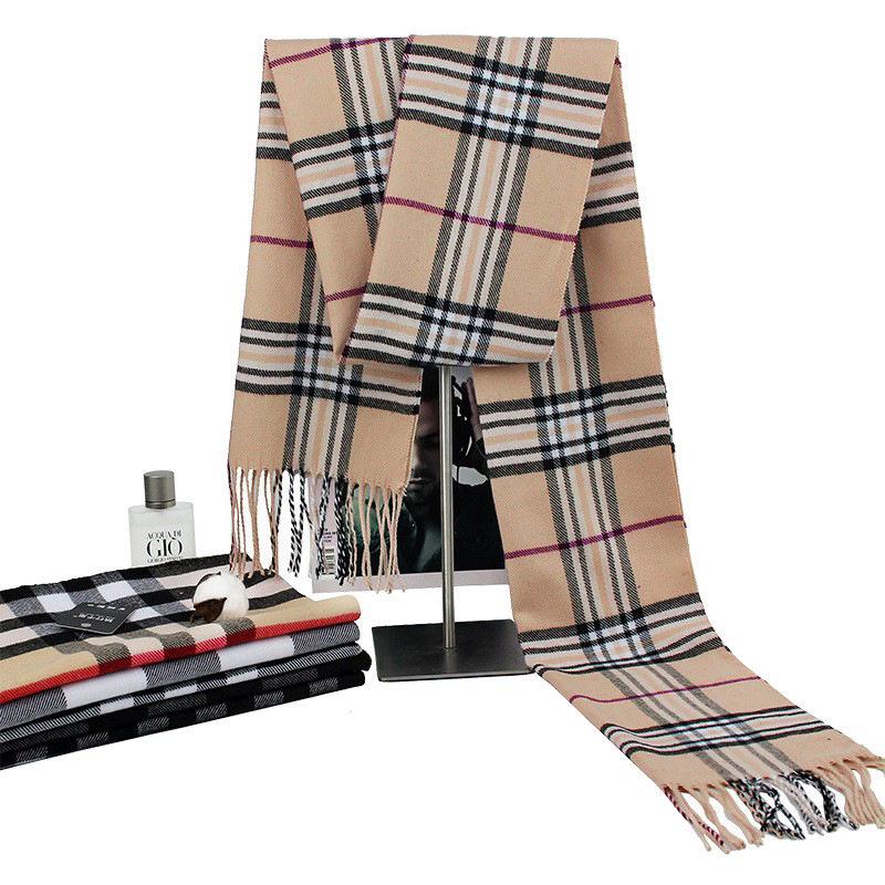 2025 Autumn/Winter Korean Style Imitation Cashmere Plaid Scarf for Men