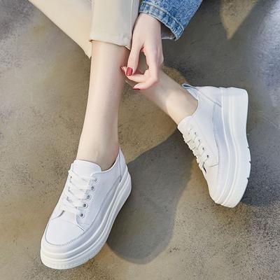 Autumn and Winter Versatile Board Shoes, Leather, Small Thick Soles To Increase Height, Student Women's Shoes, Light Summer Shoes