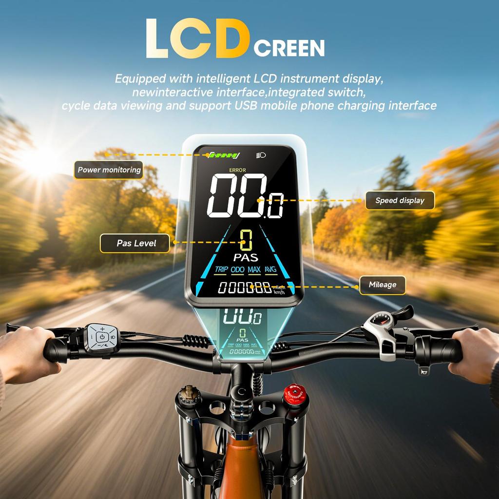 Electric Bike PULUMA PE86 Pro 26 Inch Tires 500W*2 Motor 48V20Ah Battery Torque Sensor 40km/h Max Speed 150km Max Range