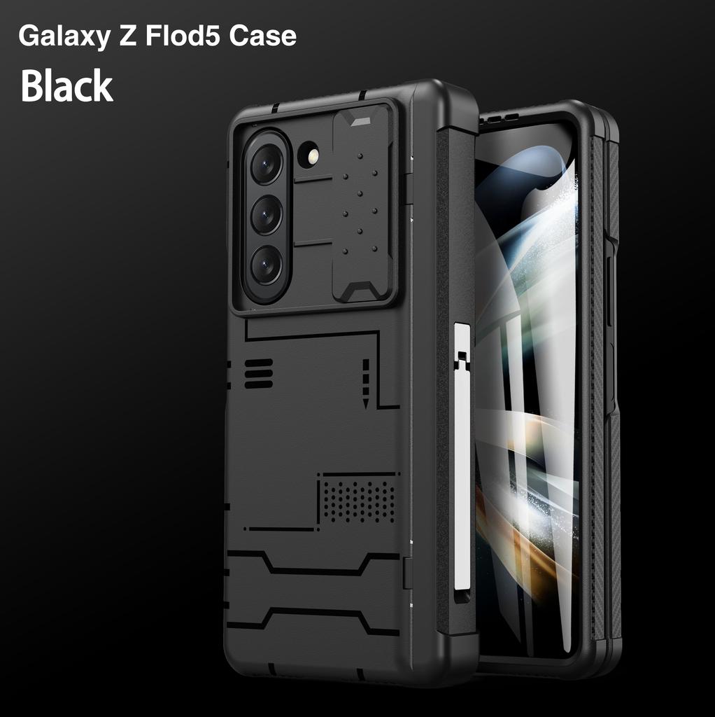 for Samsung Galaxy Z Fold 5 Case,Heavy Duty Protective Camera Lens Cover S Pen Holder & Hinge Protection Rugged Stand Cover