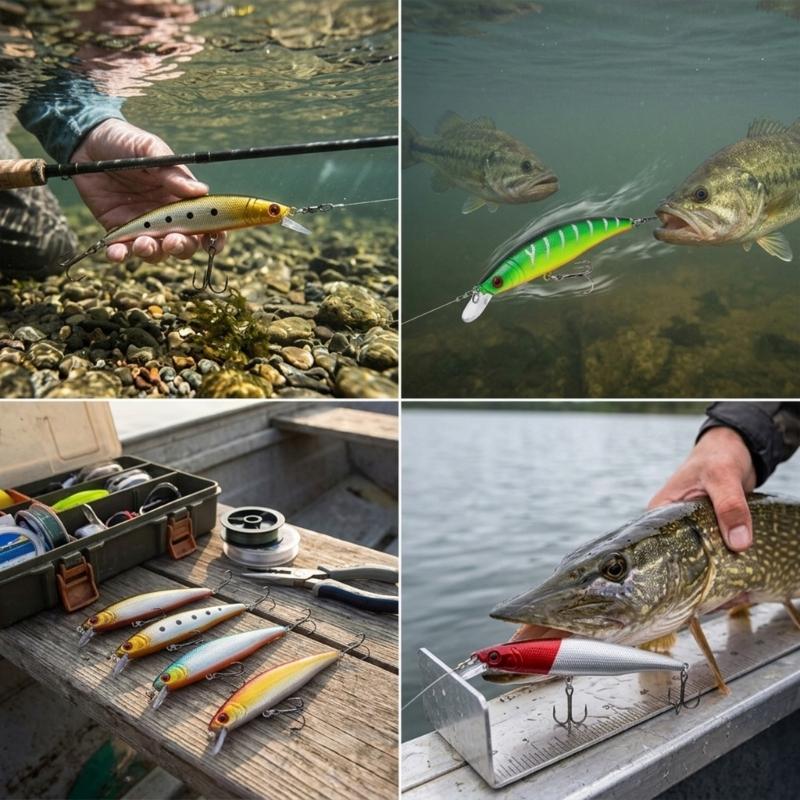 Jerkbait Fishing Tackle Set for Stream Casting and Shallow Water Use, 5 Piece 88 Mm Artificial Baits Fishing Lures with Fish Eye Detail