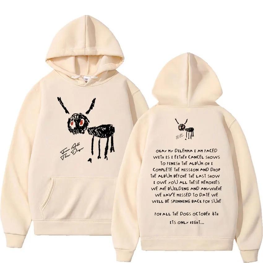 Rapper Drake for All The Dogs Letter Hoodie Women's Hip Hop Vintage Unisex Pullover Sweatshirt Fashion Casual Oversized Hooded Streetwear