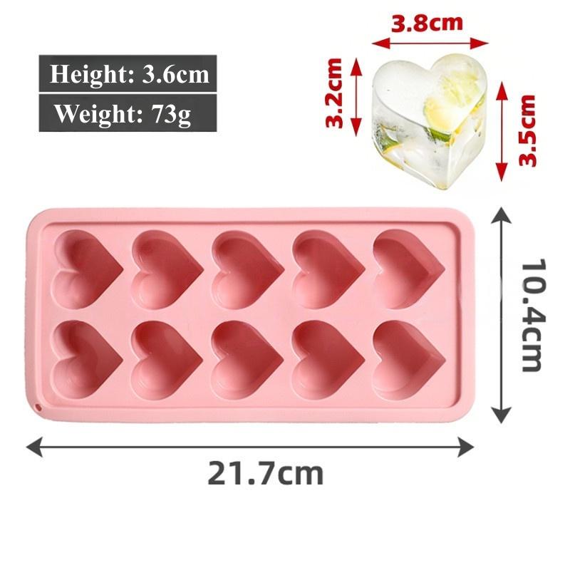 

10 Holes Valentine s Day Heart-shaped Silicone Ice Cube Trays DIY Handmade Jelly Pudding Chocolate, Ice Cubes for Whiskey
