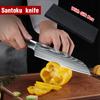 5 Inch Santoku Knife Japanese Kitchen Knives Damascus Pattern Professional Cooking Knife for Cutting Vegetable Fruit Meat