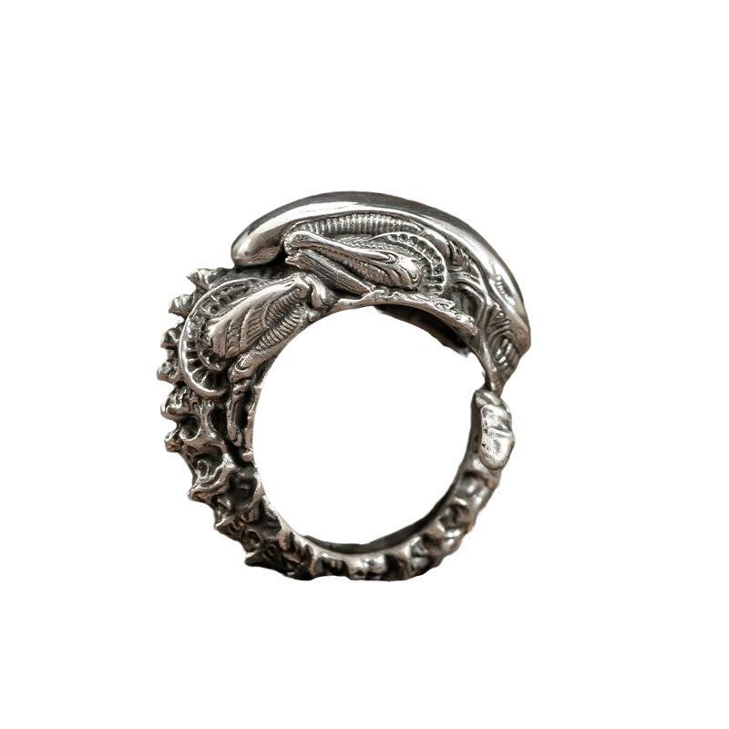 XIYANIKE Hip Hop Retro Teschio Alieno Anelli Regolabili Per Uomo Donna Moda Nuovo Anno Gioielli Accessori Regalo Festa anillos mujer