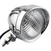 Motorcycle Motorcycle Batelite Headlight with Visor 4.5" Universal (Silver/White Lens)