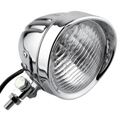 Phare de moto en bakélite avec visière 4,5" Universel (Verres argentés/blancs)