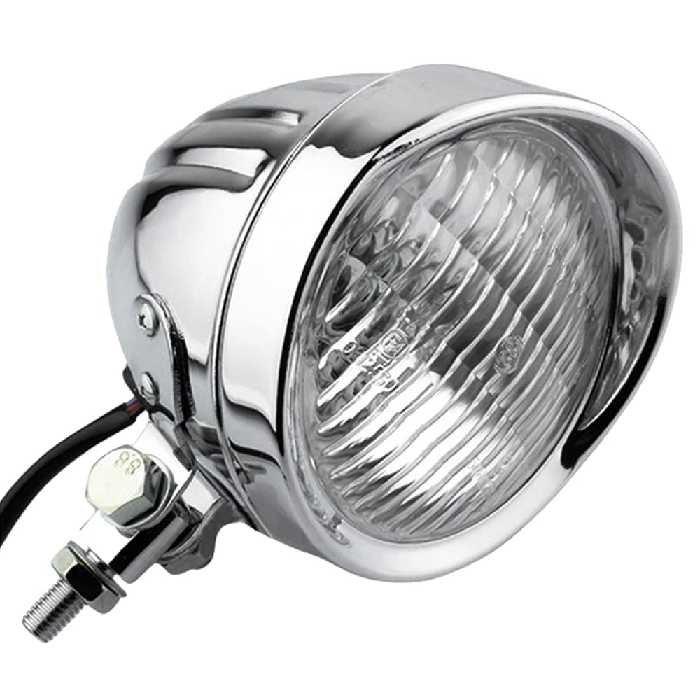 Мотоциклетная мотоциклетная фара Batelite с козырьком 4,5  универсальная (Серебристый/Белый объектив)