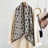 Double-layer Double-sided Silk Silk Scarf Korean Version of the New Autumn and Winter Light Luxury Versatile Diagonal Long Streamer Scarf
