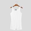 INCERUN Men Sleeveless Solid Color Thin Semi-Sheer Bodysuits Jumpsuits Short Rompers Underwear