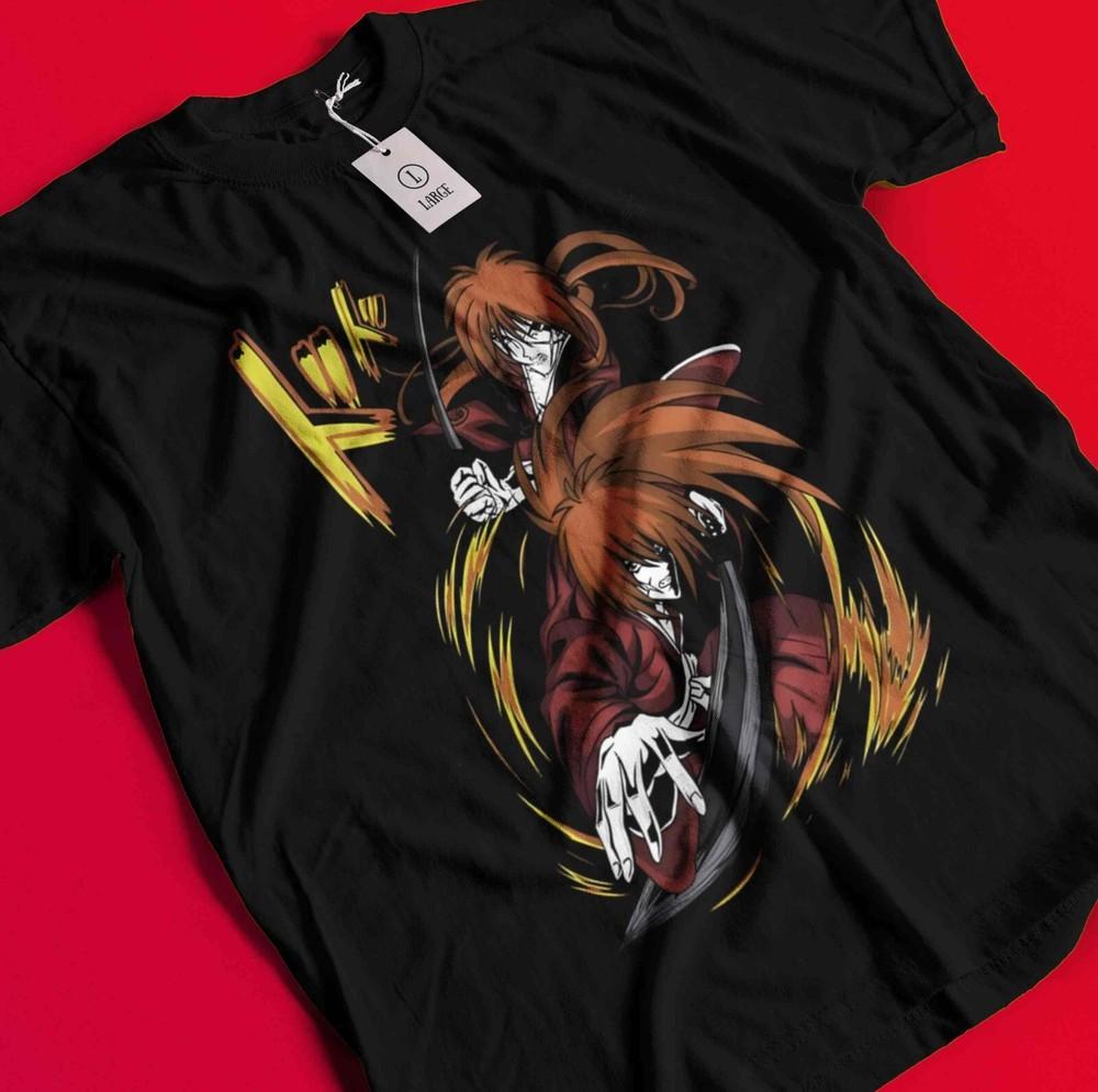 

Rurouni Kenshin Shirt Samurai Himura T-Shirt Makoto Shishio Aoshi Saito Hajime BB1718 XL