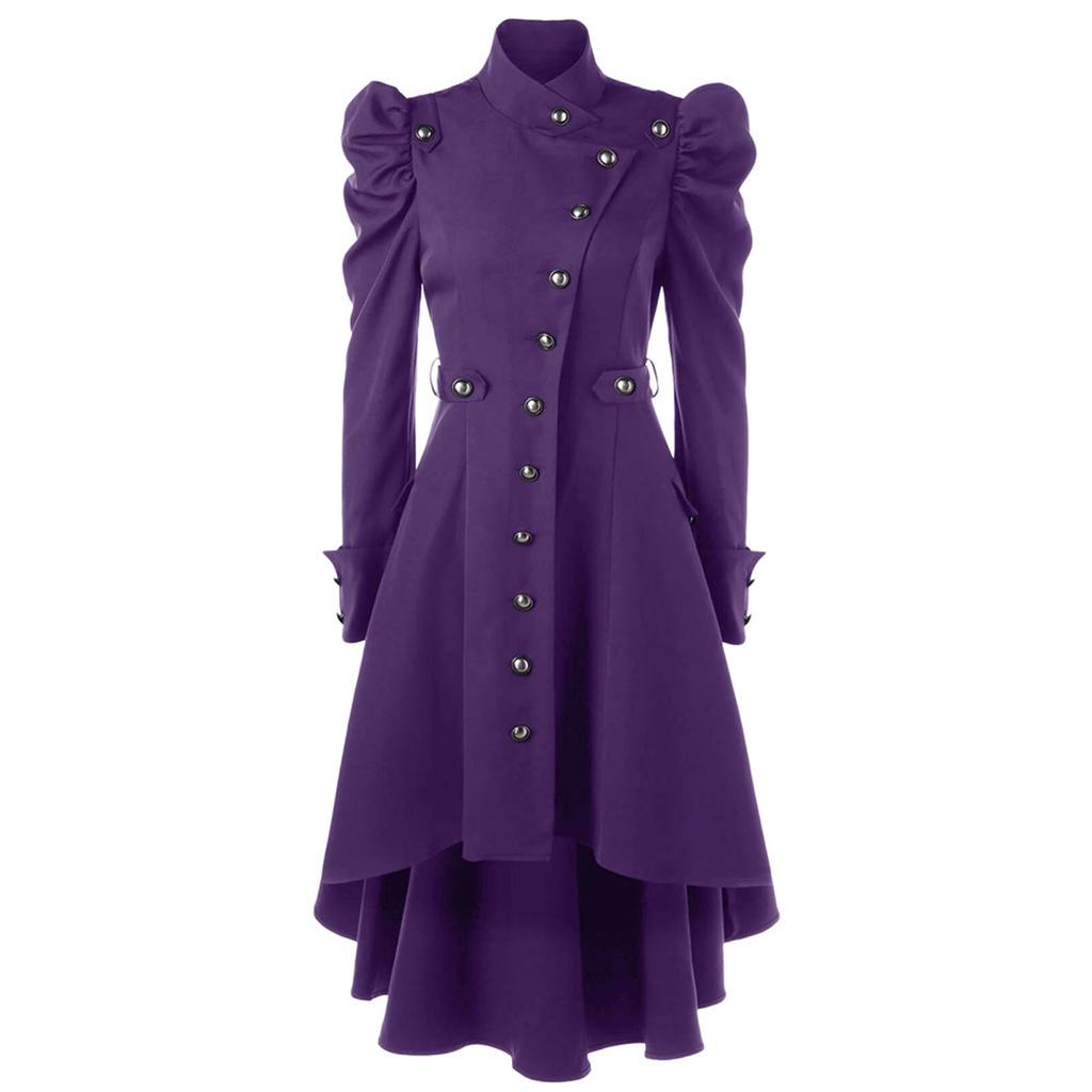 Dámská retro bunda Vintage Steampunk Long Coat Gothic Overcoat Ladies