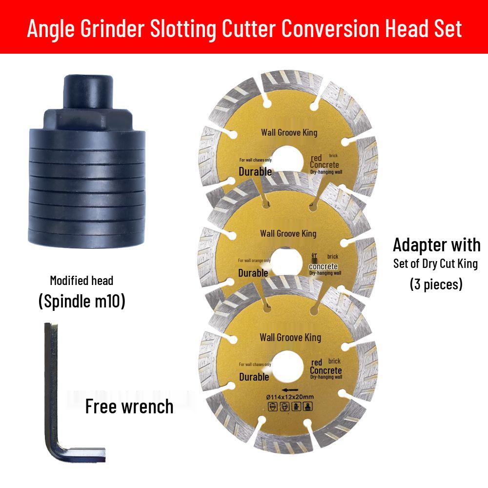 Automatic 100-Type Angle Grinder Converted to Woodworking and Grooving Machine for Plumbers & Electricians with Multi-Blade Grooving