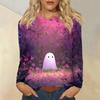Women's Daily Casual Long-sleeved Printed O-neck Top