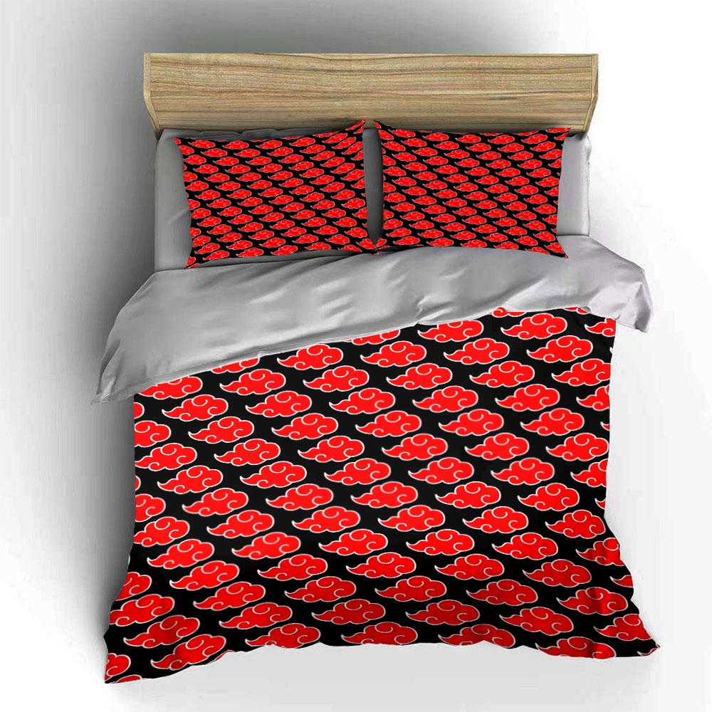 Dense Pattern of Red Clouds Bedding Set for Kids Luxury Gift 3pcs Digital Print Comforter Set Soft Comfortable Breathable